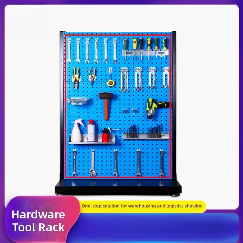 Workshop Tools Shelf - Doppelseitiges Werkzeugaufbewahrungsregal, Schraubenorganizer, Wandmontage für Lochplatten,