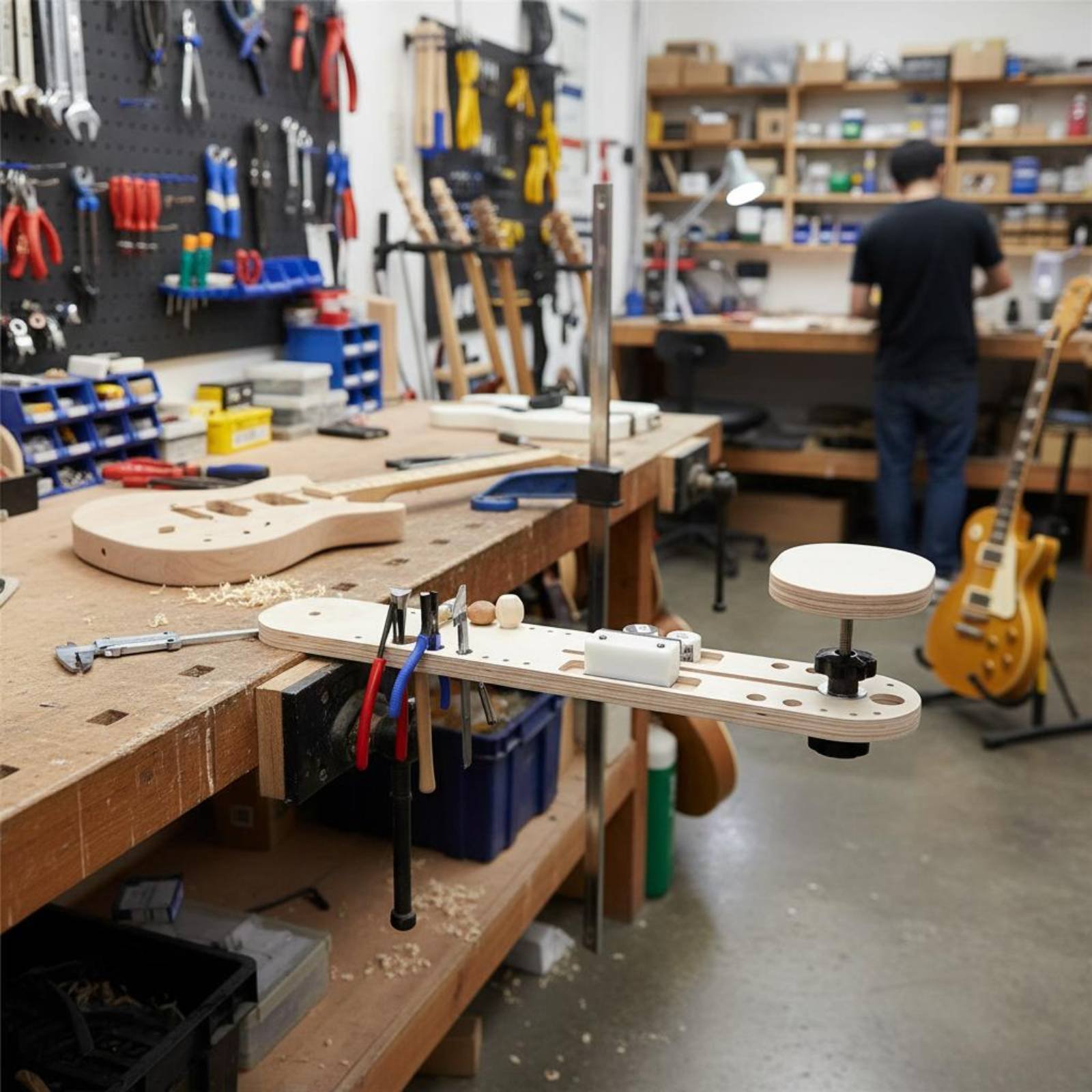 Workshop Tools Table - Instrumentenwartungstisch mit Ausziehbarem Design, Gitarrenreparaturständer, Musikwerkzeug,