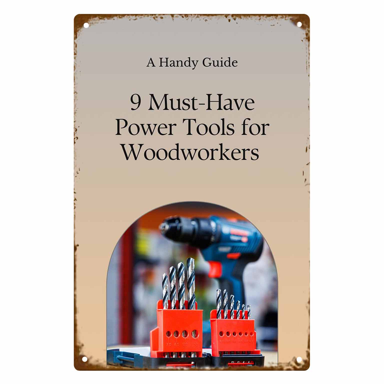 Power Tools In Workshop - 2D FLAT 1 Stück Vintage-Wandposter „9