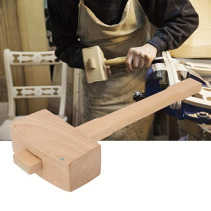 Mallet Wood Carving - 1 Stück DIY Leder-Buchenholz-Schreinerhammer Handwerkzeug Mini-Holzhammer