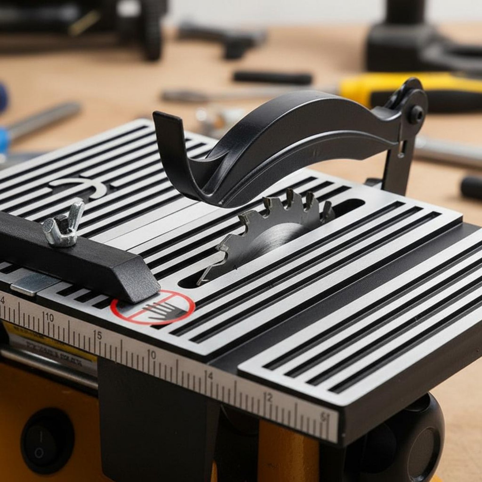 Power Tools In Workshop - Mini-Tischkreissäge Tragbare Miniatur-Tischsäge Schneidemaschine Geräuscharmes Elektrowerkzeug
