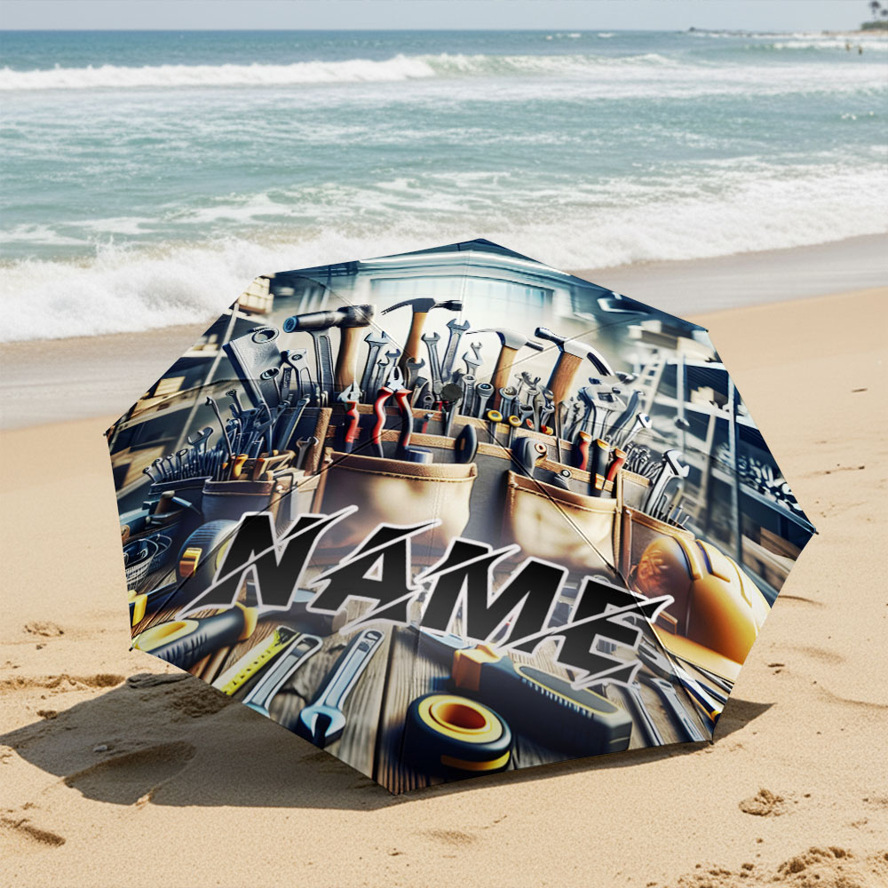 Regenschirm mit individuellem  – Tools Name In Workshop Bewertung und Preis